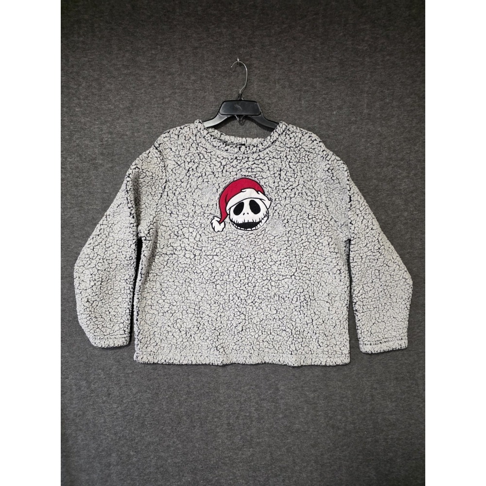 Nightmare Before Christmas Sweater Womens XL Gray‎ Jack Skellington Sleepwear